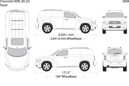 2009 Chevy Hhr V02 Vehicle Wrap Template
