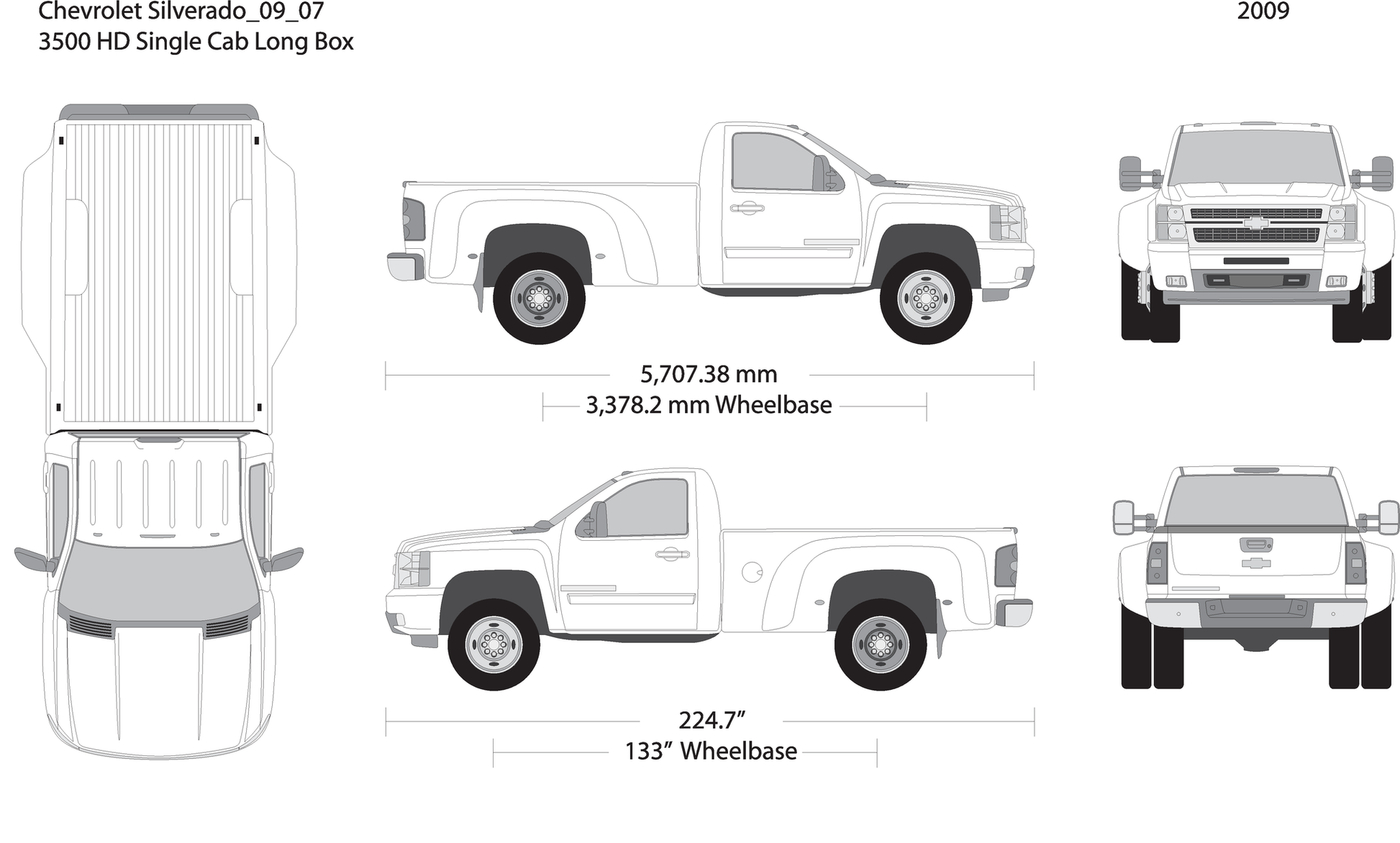 2009 Chevy Silverado 2500 3500 Hd V07 Vehicle Wrap Template