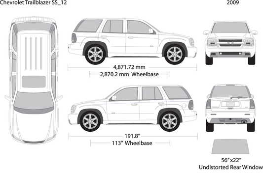 2009 Chevy Trailblazer V12 Vehicle Wrap Template