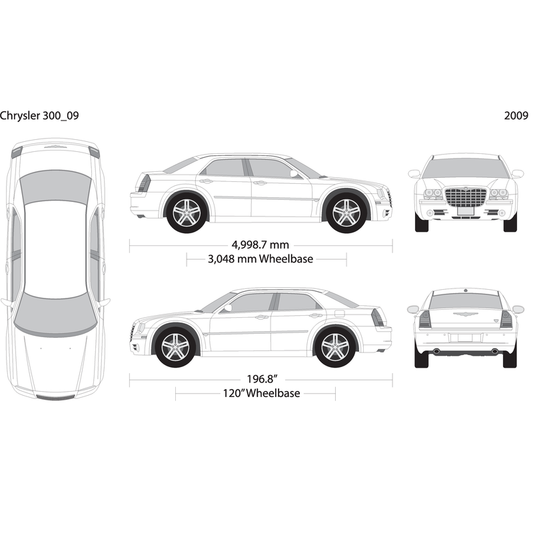 2009 Chrysler 300 V09 Vehicle Wrap Template