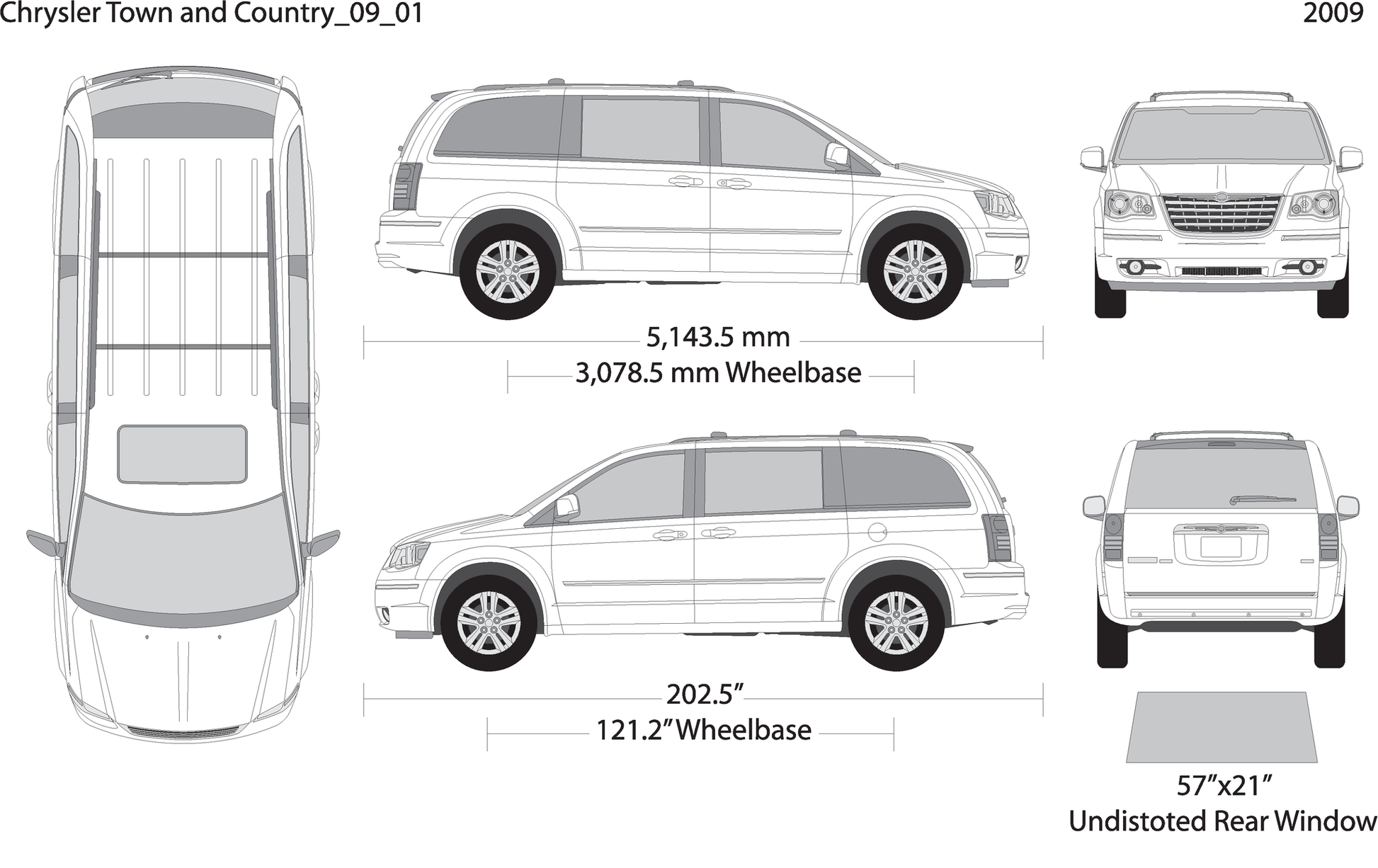 2009 Chrysler Town And Country V01 Vehicle Wrap Template