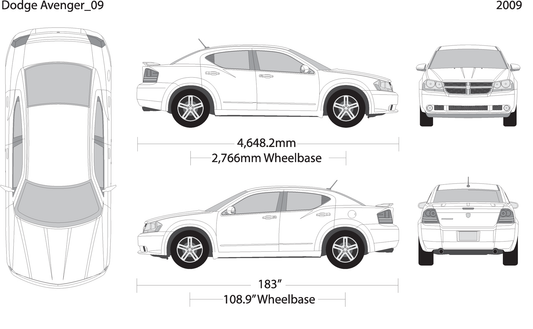 2009 Dodge Avenger V09 Vehicle Wrap Template
