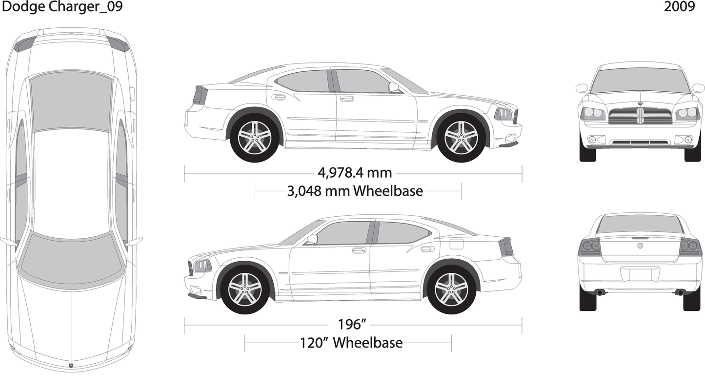 2009 Dodge Charger V09 Vehicle Wrap Template