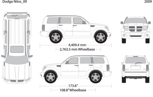 2009 Dodge Nitro V09 Vehicle Wrap Template