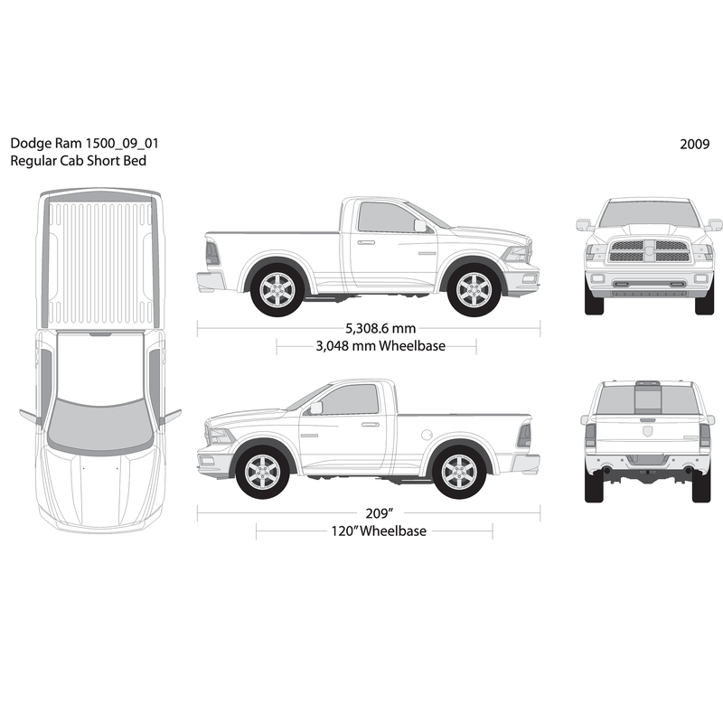 2009 Dodge Ram 1500 V01 Vehicle Wrap Template