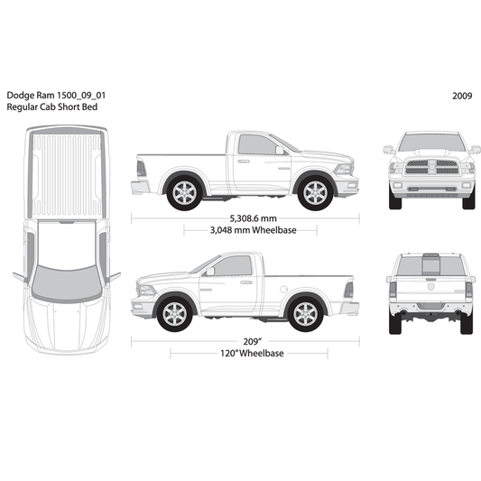 2009 Dodge Ram 1500 V01 Vehicle Wrap Template