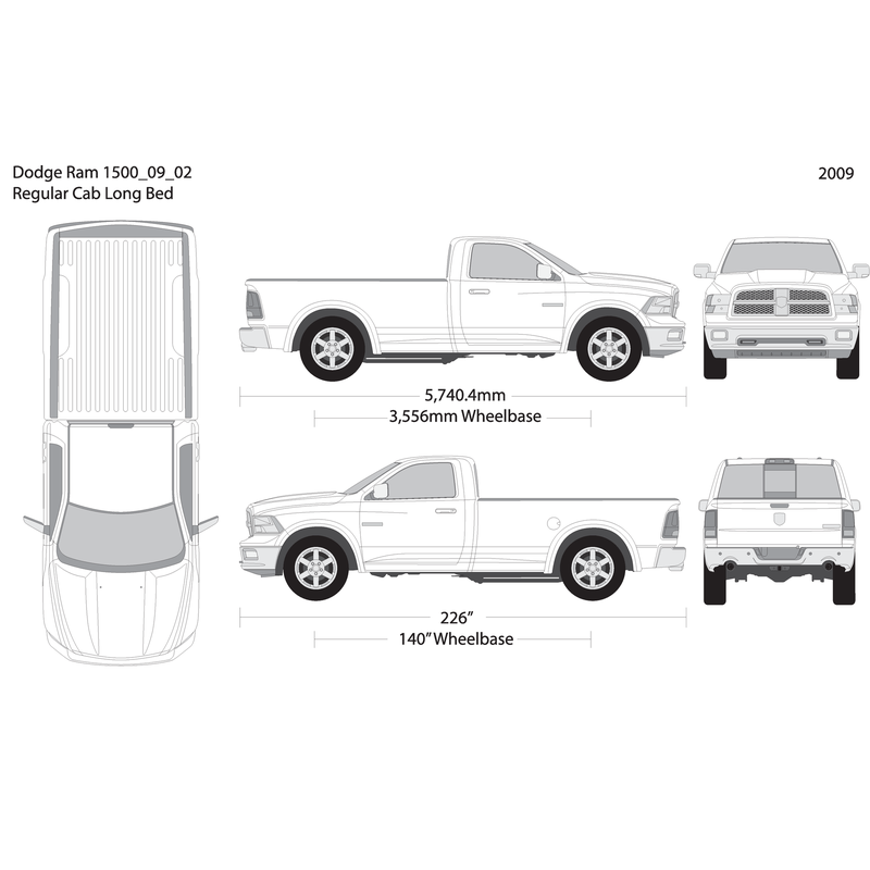 2009 Dodge Ram 1500 V02 Vehicle Wrap Template
