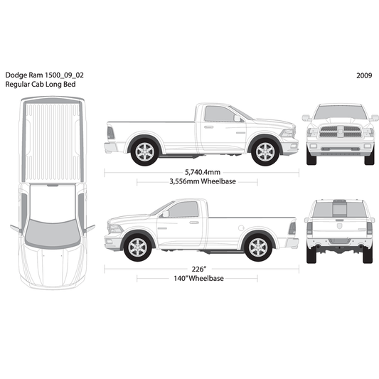 2009 Dodge Ram 1500 V02 Vehicle Wrap Template