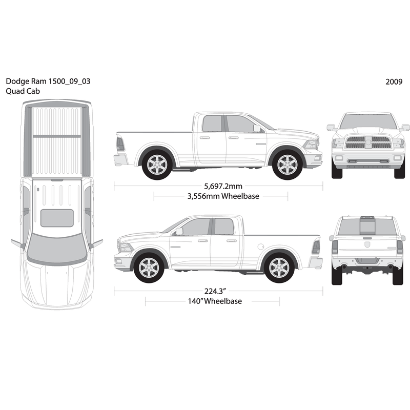 2009 Dodge Ram 1500 V03 Vehicle Wrap Template