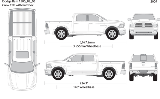 2009 Dodge Ram 1500 V05 Vehicle Wrap Template