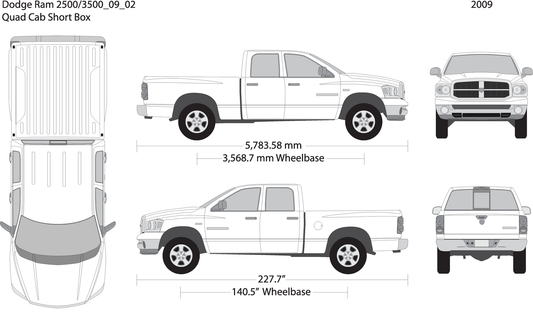 2009 Dodge Ram 2500 3500 V02 Vehicle Wrap Template