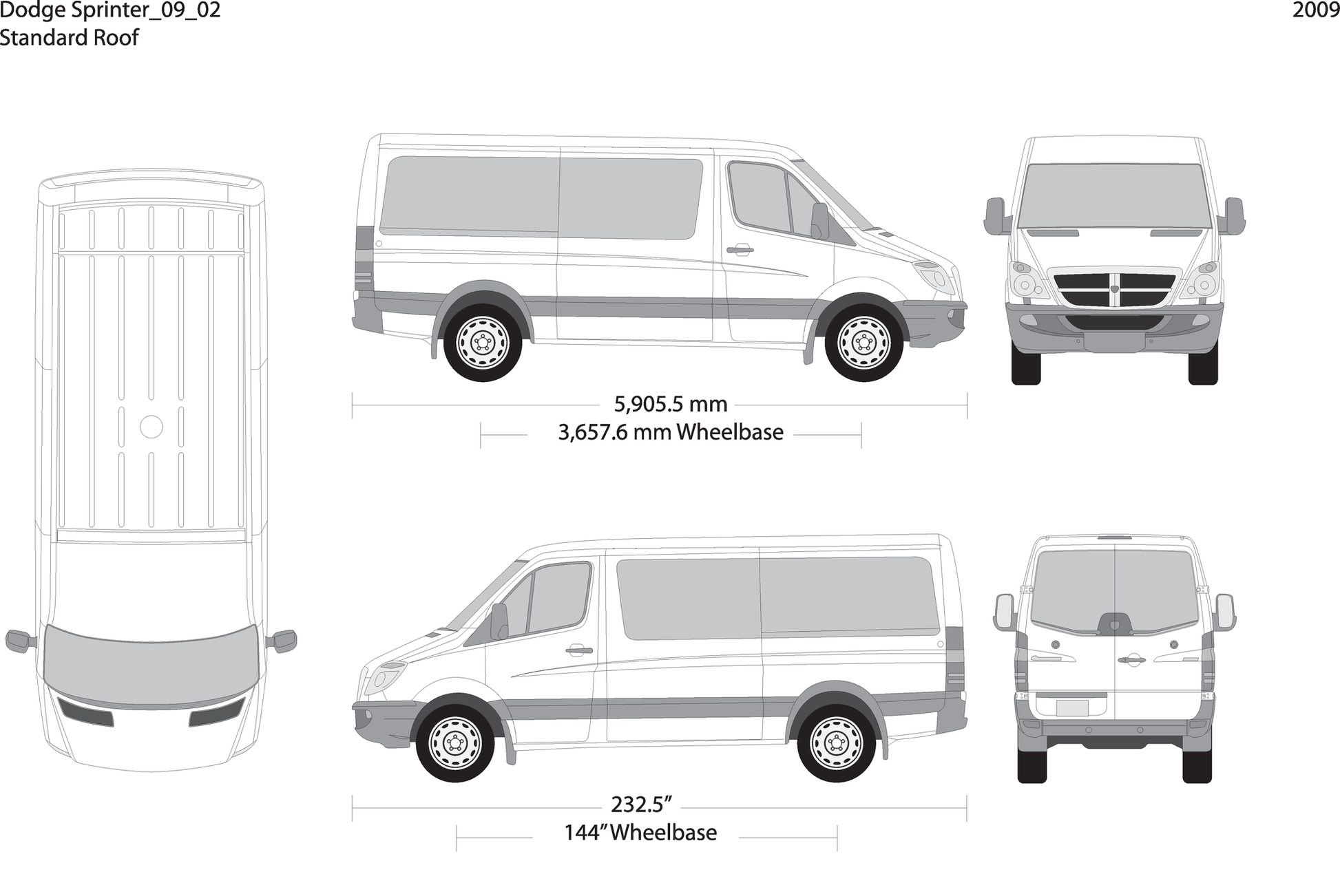 2009 Dodge Sprinter V02 Vehicle Wrap Template