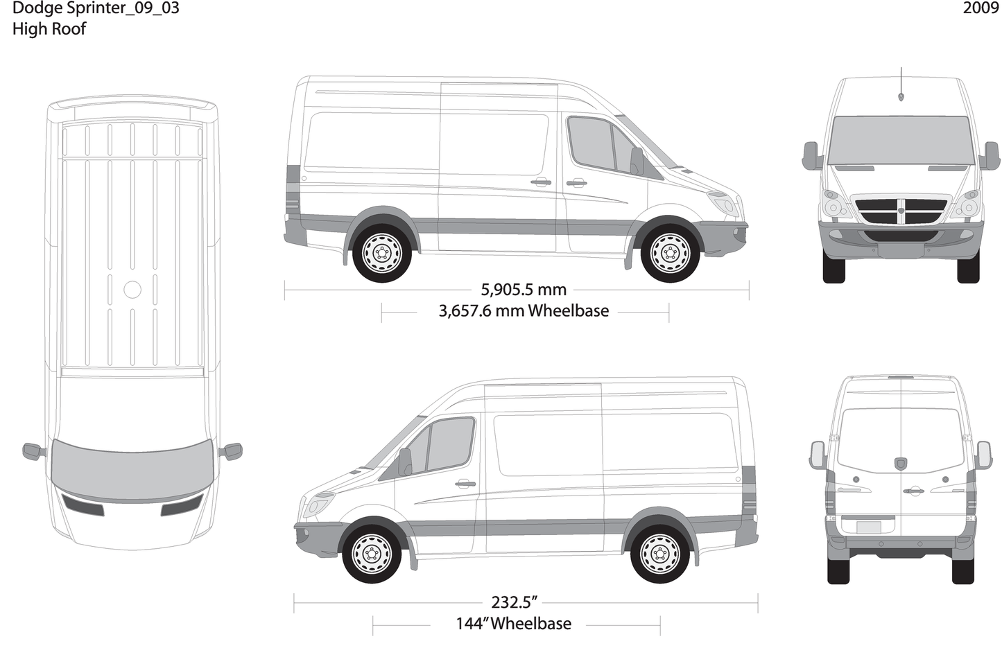 2009 Dodge Sprinter V03 Vehicle Wrap Template