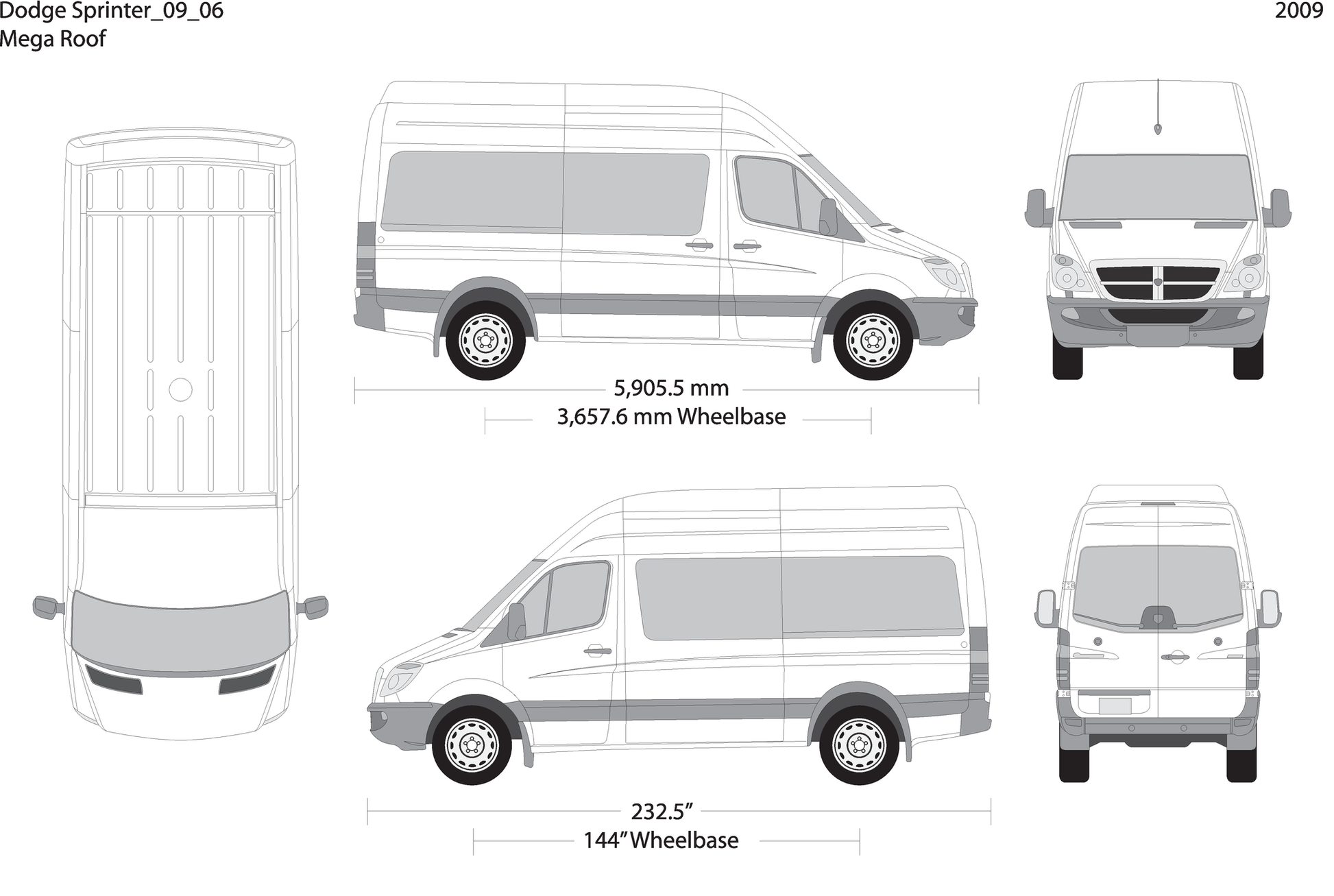 2009 Dodge Sprinter V06 Vehicle Wrap Template
