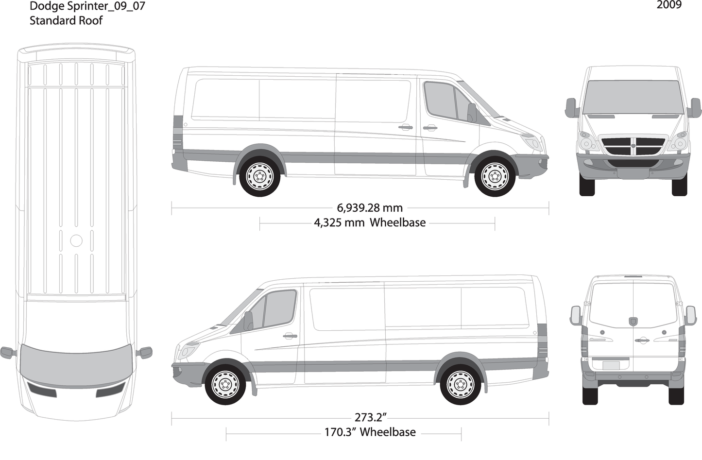2009 Dodge Sprinter V07 Vehicle Wrap Template