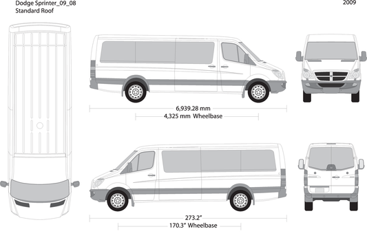 2009 Dodge Sprinter V08 Vehicle Wrap Template