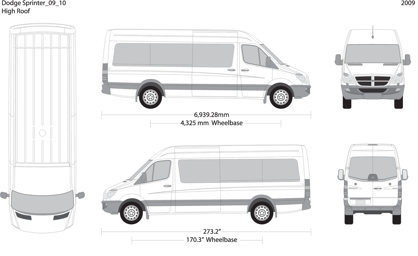 2009 Dodge Sprinter V10 Vehicle Wrap Template