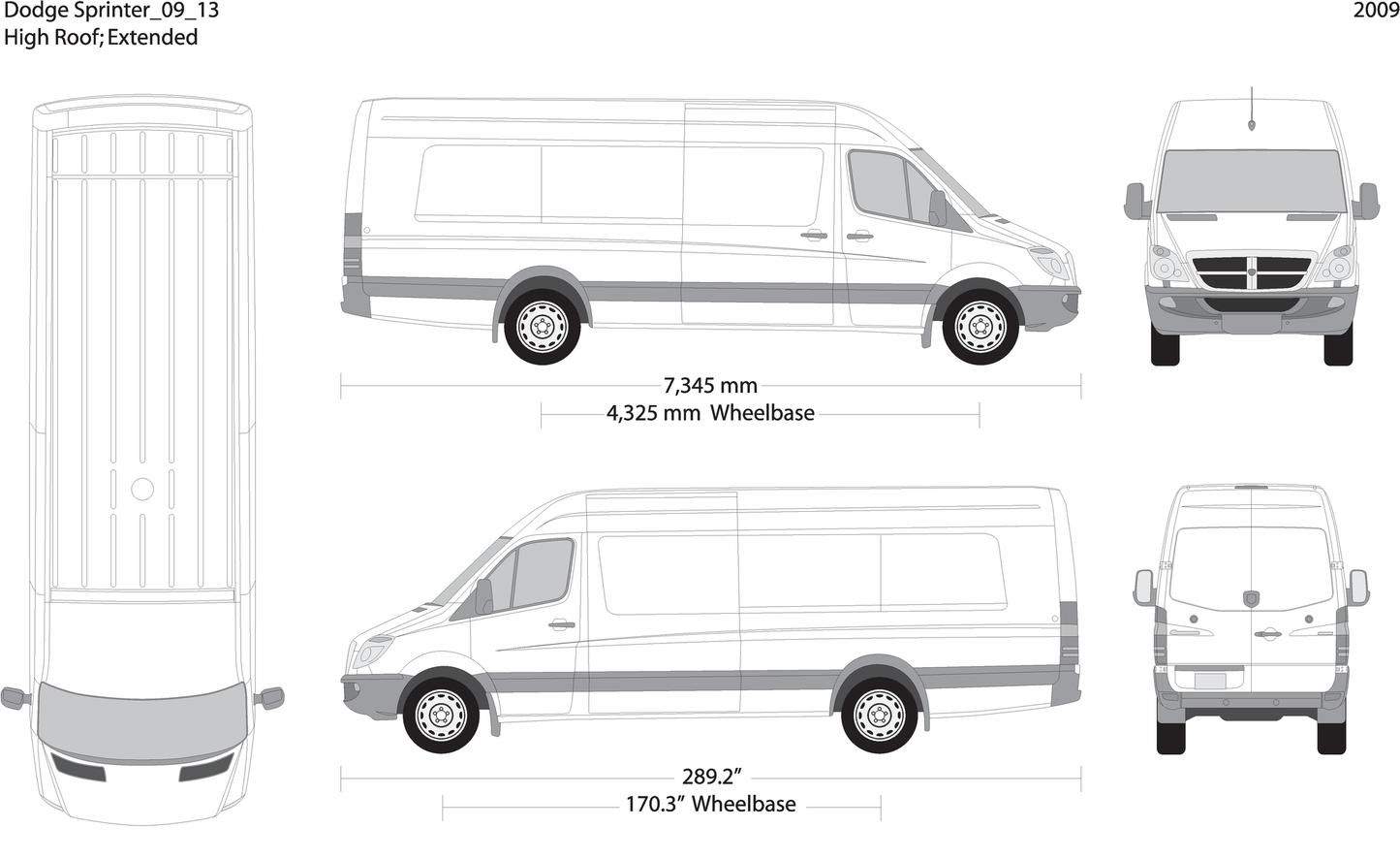 2009 Dodge Sprinter V13 Vehicle Wrap Template
