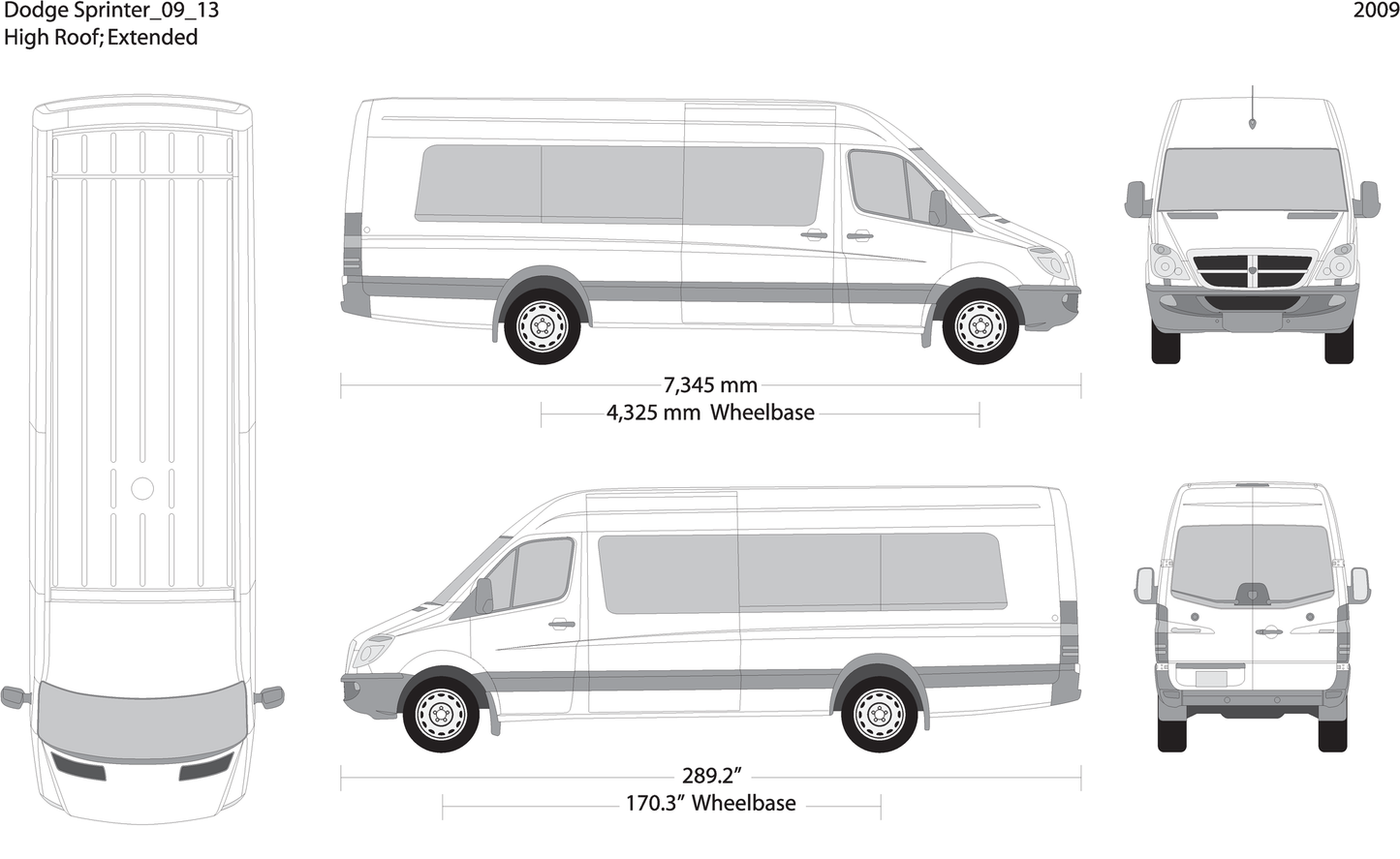 2009 Dodge Sprinter V14 Vehicle Wrap Template