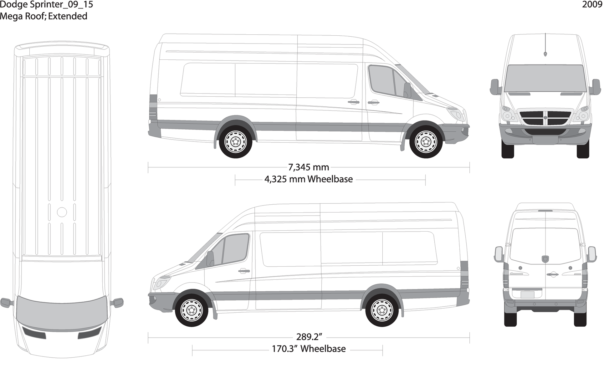 2009 Dodge Sprinter V15 Vehicle Wrap Template