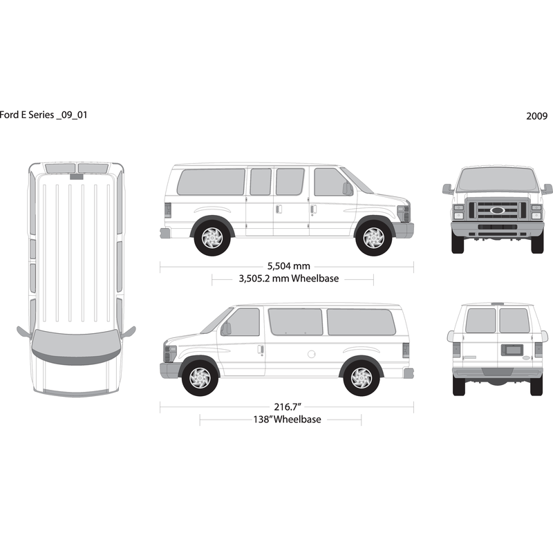 2009 Ford E Series V01 Vehicle Wrap Template