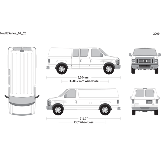 2009 Ford E Series V02 Vehicle Wrap Template