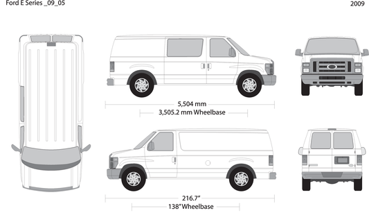 2009 Ford E Series V05 Vehicle Wrap Template