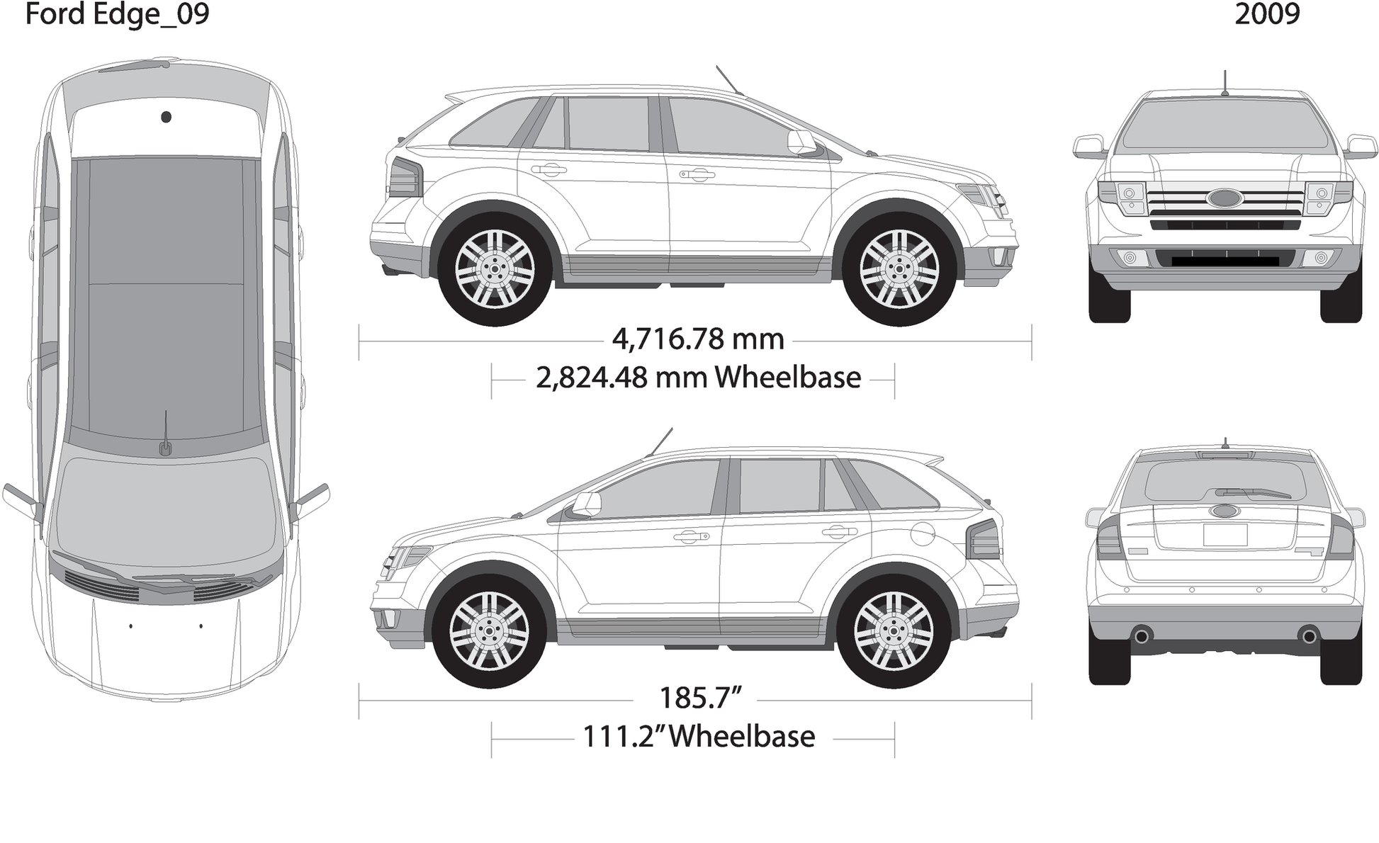 2009 Ford Edge V09 Vehicle Wrap Template