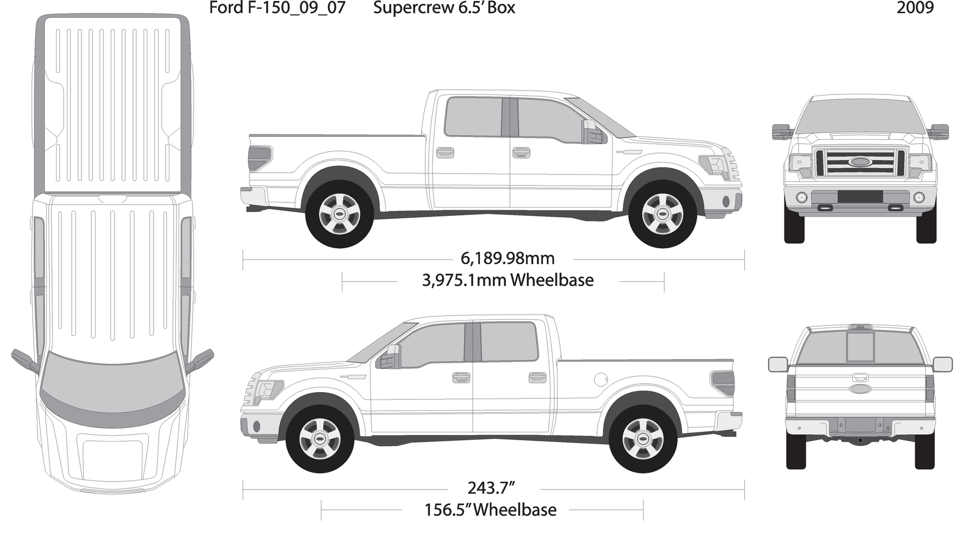 2009 Ford F 150 V07 Vehicle Wrap Template