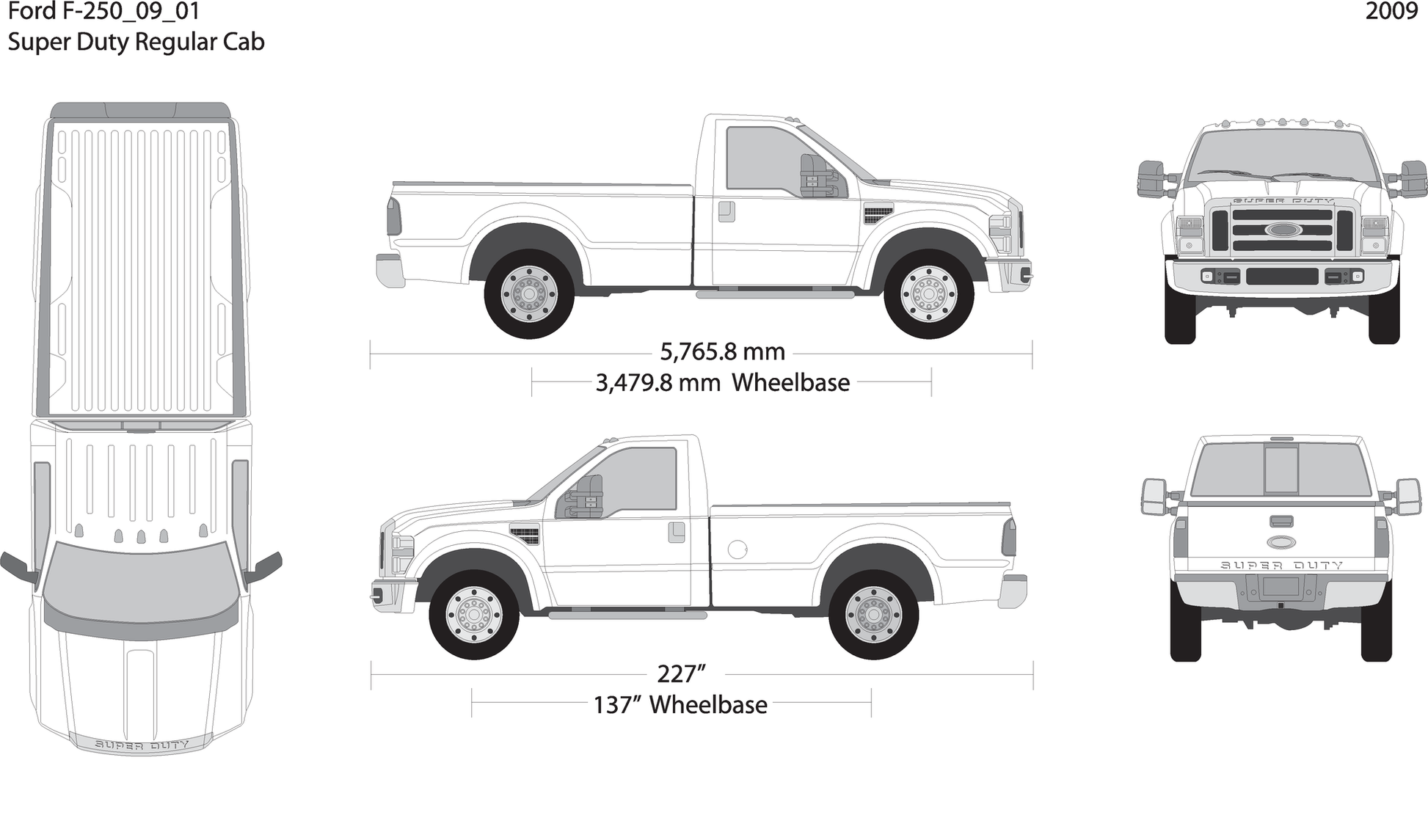 2009 Ford F 250 V01 Vehicle Wrap Template