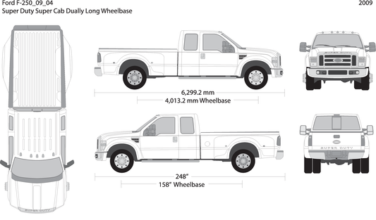 2009 Ford F 250 V04 Vehicle Wrap Template