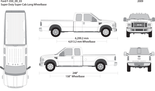2009 Ford F 350 V03 Vehicle Wrap Template