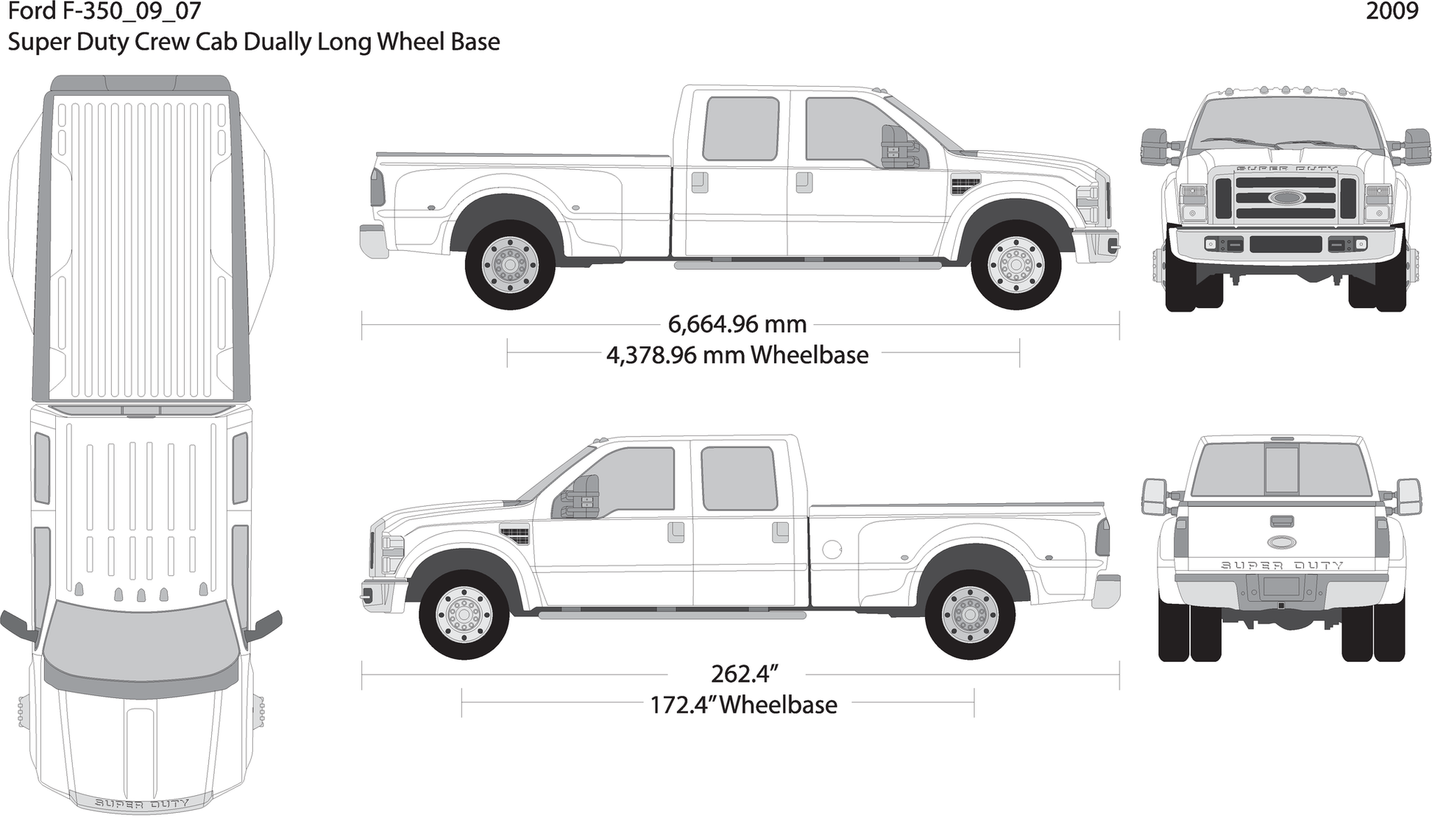 2009 Ford F 350 V07 Vehicle Wrap Template