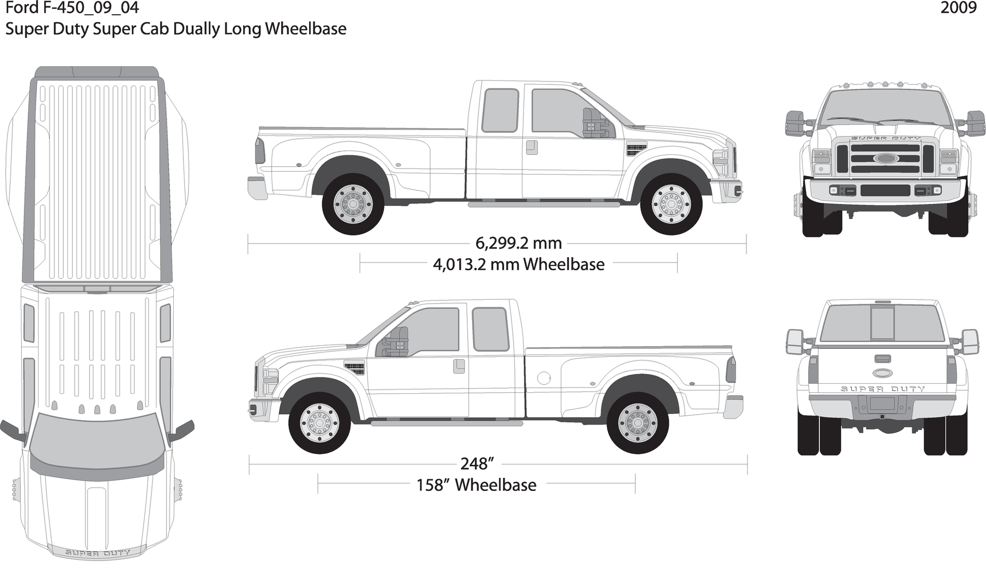 2009 Ford F 450 V04 Vehicle Wrap Template
