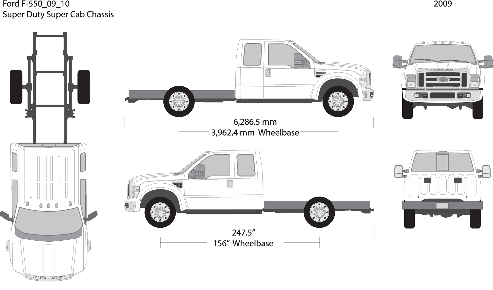 2009 Ford F 550 V10 Vehicle Wrap Template
