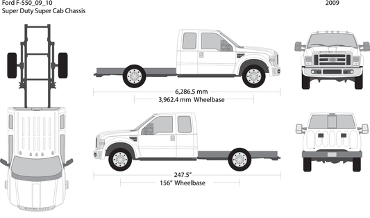 2009 Ford F 550 V10 Vehicle Wrap Template