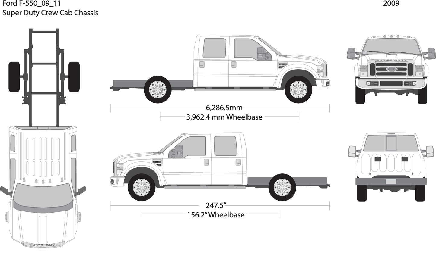 2009 Ford F 550 V11 Vehicle Wrap Template