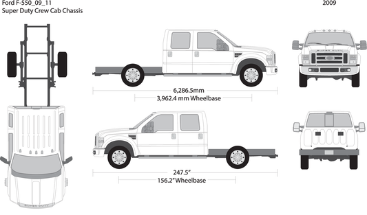 2009 Ford F 550 V11 Vehicle Wrap Template