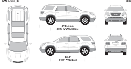 2009 Gmc Acadia V09 Vehicle Wrap Template