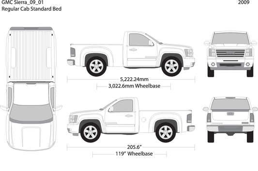 2009 Gmc Sierra 1500 V01 Vehicle Wrap Template