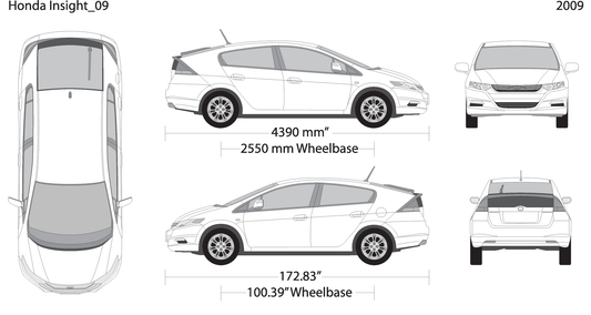 2009 Honda Insight V09 Vehicle Wrap Template