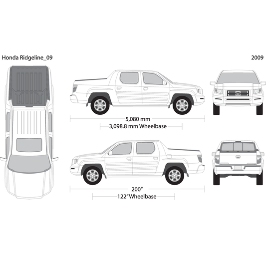 2009 Honda Ridgeline V09 Vehicle Wrap Template