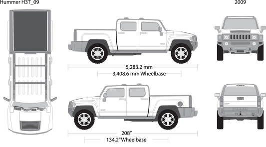 2009 Hummer H3T V09 Vehicle Wrap Template