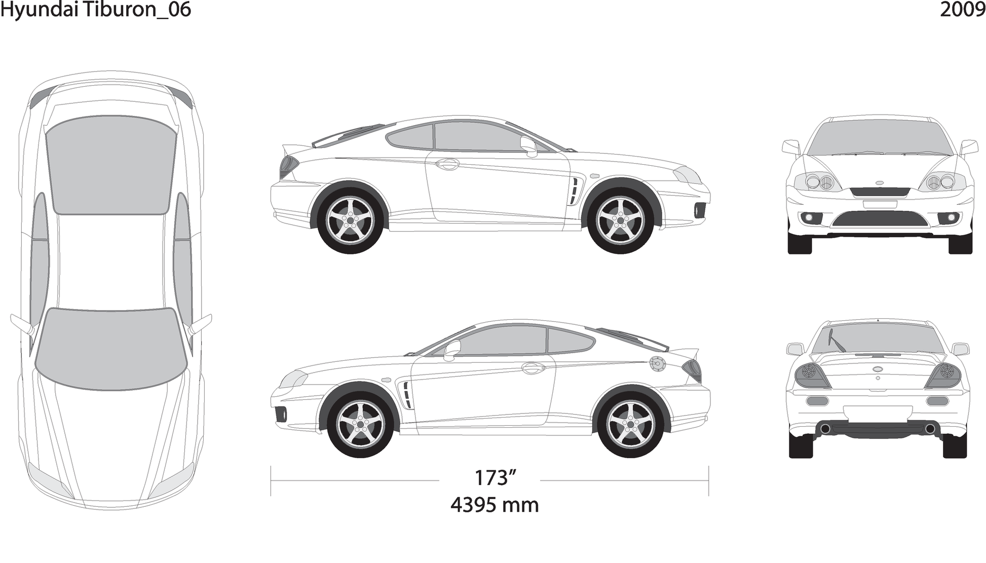 2009 Hyundai Tiburon V06 Vehicle Wrap Template