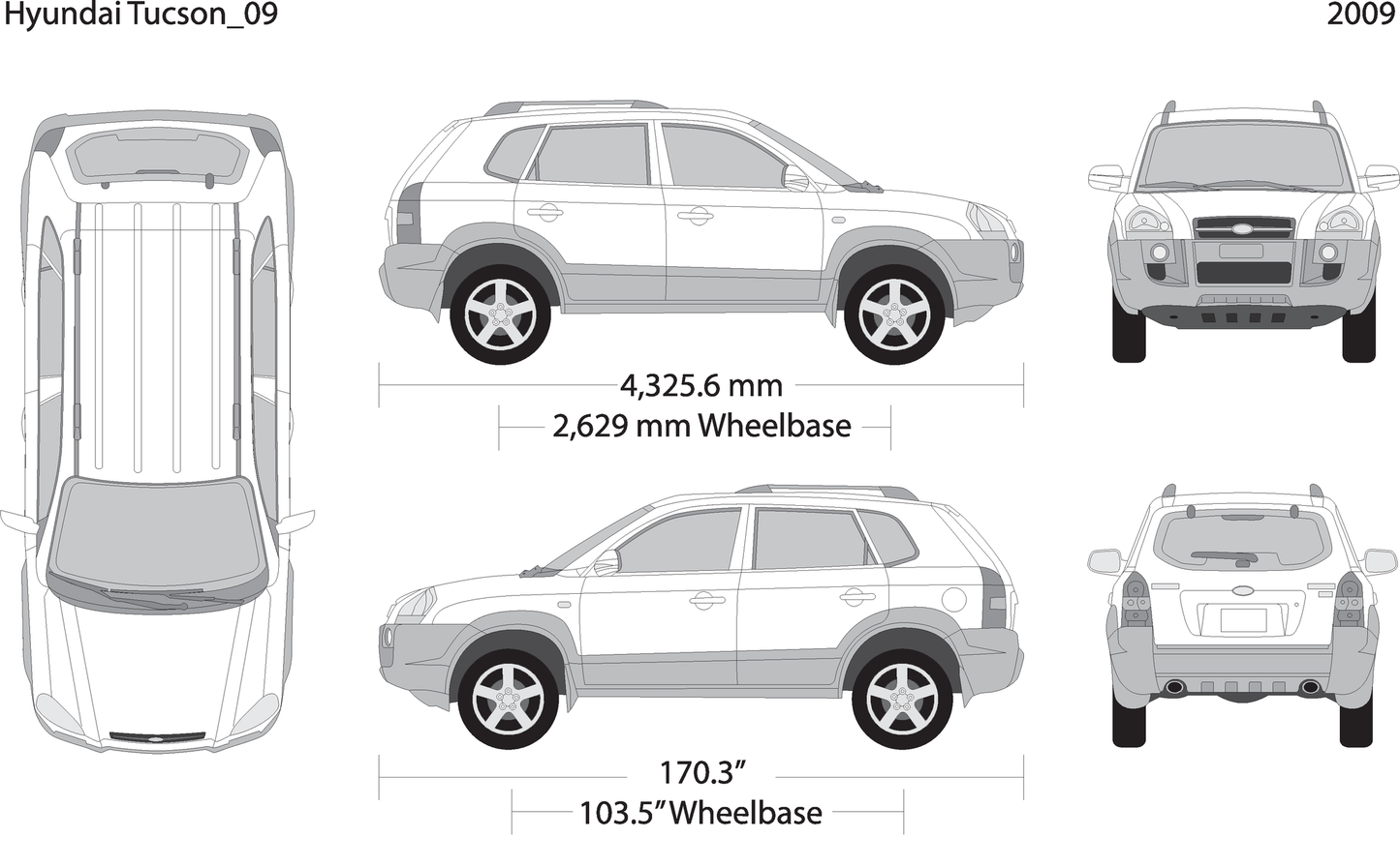 2009 Hyundai Tucson V09 Vehicle Wrap Template
