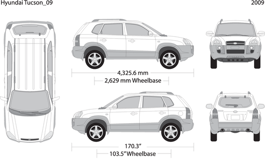 2009 Hyundai Tucson V09 Vehicle Wrap Template