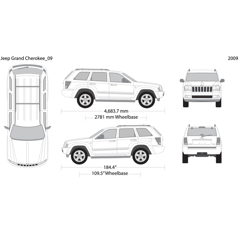2009 Jeep Grand Cherokee V09 Vehicle Wrap Template
