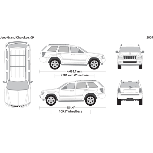2009 Jeep Grand Cherokee V09 Vehicle Wrap Template