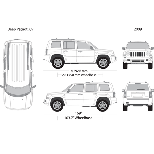 2009 Jeep Patriot V09 Vehicle Wrap Template