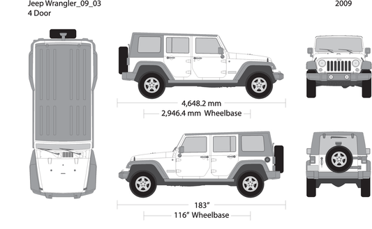 2009 Jeep Wrangler V03 Vehicle Wrap Template
